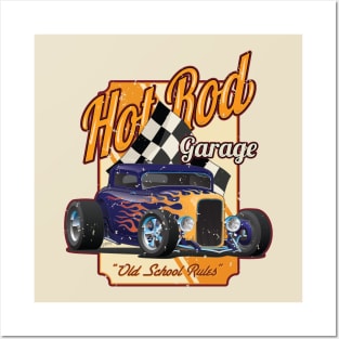 Hot Rod Garage Old School Rules Posters and Art